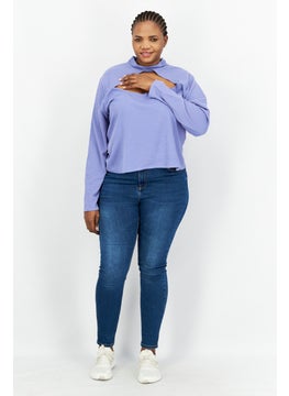 Women Curve Fit High Neck Long Sleeve Textured Top, Purple - pzsku/ZDC8FECF389A8850DBD67Z/45/_/1731420476/c3b95b29-eea1-4497-883a-87ea3d2fed7e