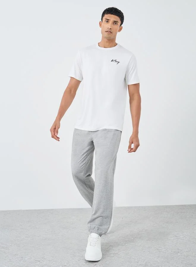 Styli Styli Pack of 2 - Solid Terry Relaxed Fit Elasticated Cuff Joggers