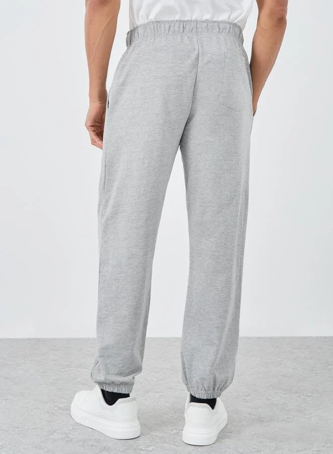 Styli Styli Pack of 2 - Solid Terry Relaxed Fit Elasticated Cuff Joggers