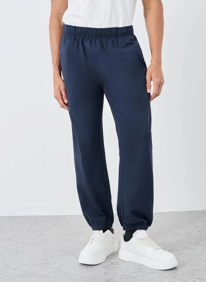 Styli Styli Pack of 2 - Solid Terry Relaxed Fit Elasticated Cuff Joggers