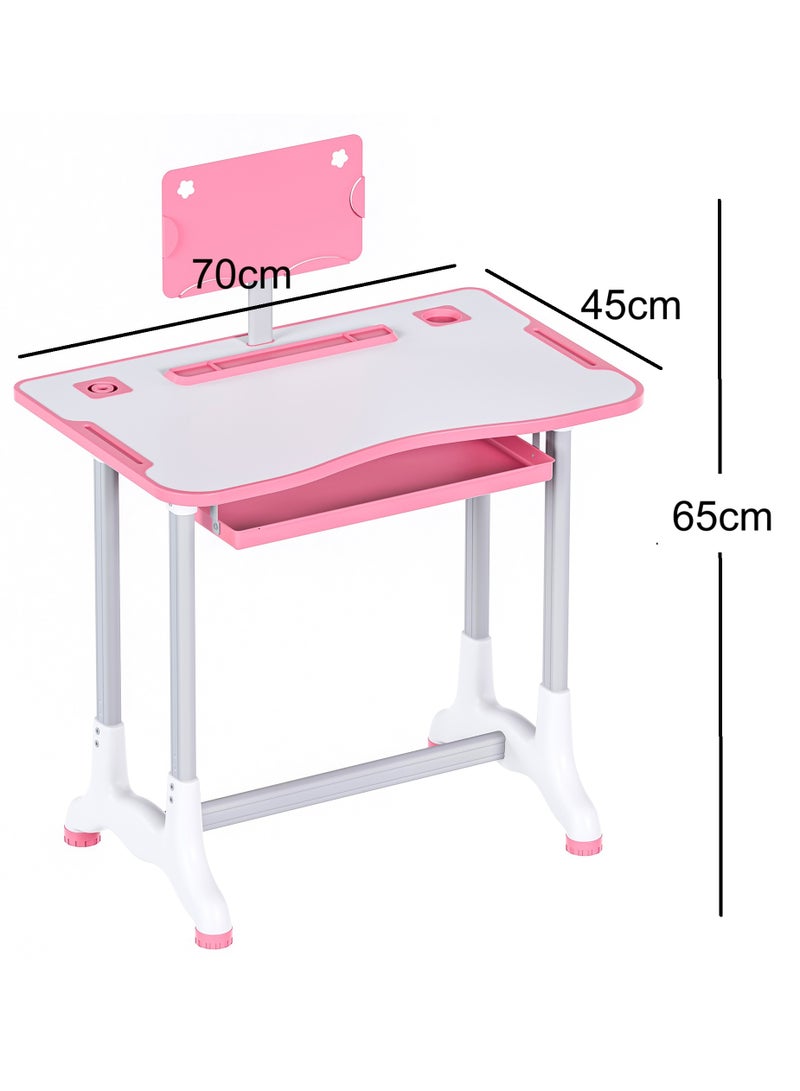 Funz Educational Kids Study Table and Chair Pink Kids With Table Lamp Cartoon gift - Image 3