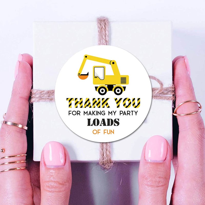 MAGJUCHE Construction Truck Thank You Stickers, 2 Inch Birthday Baby Shower Party Favor Labels 40-Pack - Image 2