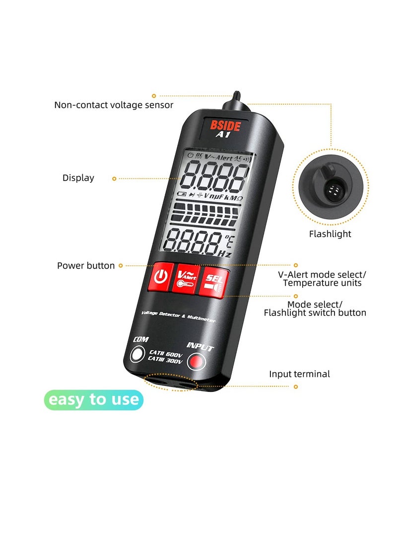 Excefore Automatic Anti-Burn Intelligent Digital Multimeter Zero and Fire Wires Tester Non Voltage Detector Fast Accurately Measures Voltage Current Conductor On/Off Color Ring Resistance  - Image 2