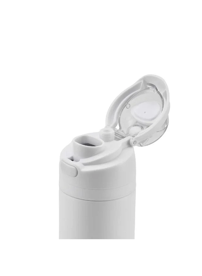 Hans Larsen White Hans Larsen Aero Sip Recycled Stainless Steel Water Bottle 750ml Dual Sip Lid with Straw & Drinking Hole, Leakproof Travel Bottle, Sleek Matte Finish, Eco-Friendly Reusable For Sports & Office - White  | Best Price UAE