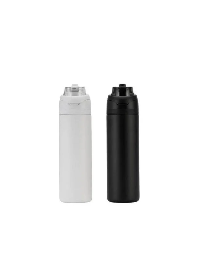 Hans Larsen White Hans Larsen Aero Sip Recycled Stainless Steel Water Bottle 750ml Dual Sip Lid with Straw & Drinking Hole, Leakproof Travel Bottle, Sleek Matte Finish, Eco-Friendly Reusable For Sports & Office - White  | Best Price UAE