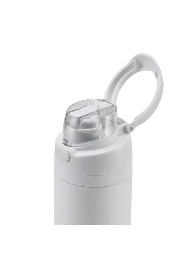 Hans Larsen White Hans Larsen Aero Sip Recycled Stainless Steel Water Bottle 750ml Dual Sip Lid with Straw & Drinking Hole, Leakproof Travel Bottle, Sleek Matte Finish, Eco-Friendly Reusable For Sports & Office - White  | Best Price UAE