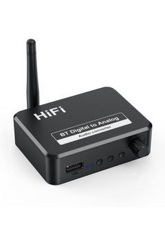192KHZDigital to Analog Audio Converter, 5.2 Bluetooth Receiver DAC Wireless Audio Adapter with Optical/Coaxial to 3.5mm Audio Output for PS3 PS4 DVD AppleTV Home Cinema