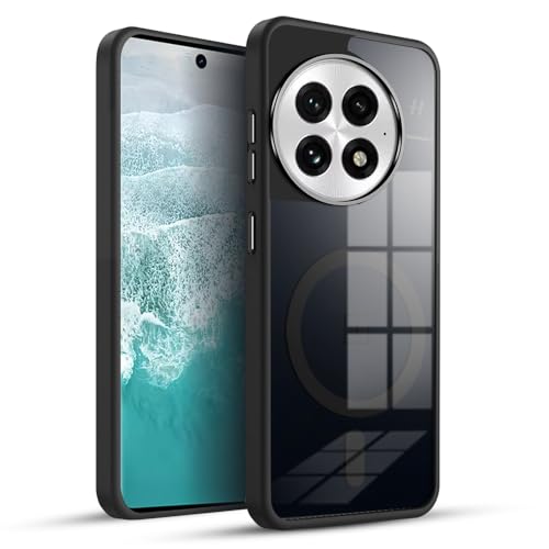 KARWAN Translucent Hybrid Back Case Cover Compatible with Oneplus 13R Shockproof Case with Camera Protection, N52 Magnet Cover Case with Magnetic MagEaze Wireless Charging Cover (Black) - Image 1