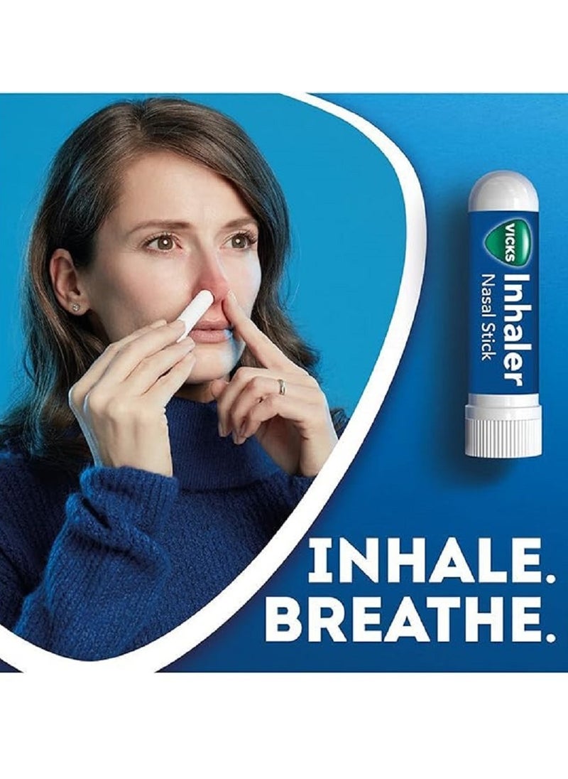 Vicks - Camphor With Menthol Inhaler Stick Clears Nose And Eases Breathing Also Helps Relieves The Symptoms Of Blocked Nostrils 1 ML - Image 1