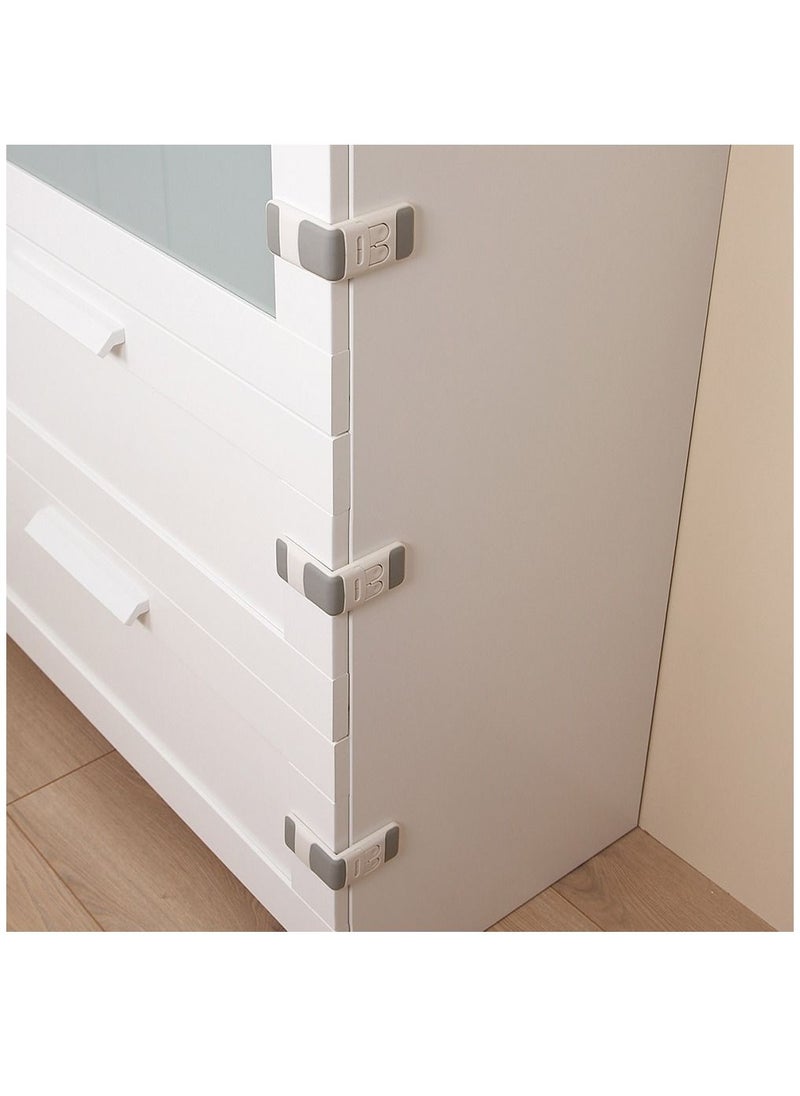Clippasafe Child Safety Angle Lock For Drawers,Cabinets,Appliances- White/Grey  - Image 3