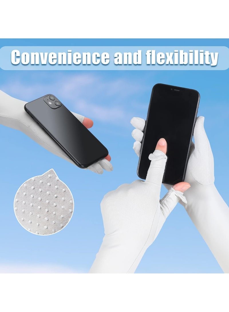 VUCATIN Long Sun Gloves Women's Sunblock Driving Gloves Non Slip Full Finger Arm Sun Protective for Outdoor Sports  - Image 3