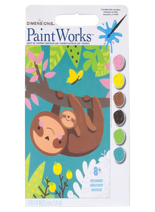 Dimensions Paintworks Paint by Number 8x10 Sloth & Baby - Image 1