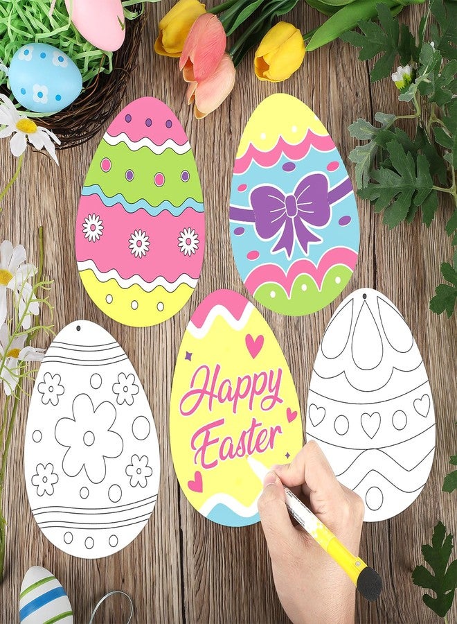 Hedeey 90 Pcs Easter Paper Egg Crafts, Color Your Own Egg Crafts, Easter DIY Crafts for Kids Party Activity Classroom Decor. (Eggs) - Image 4