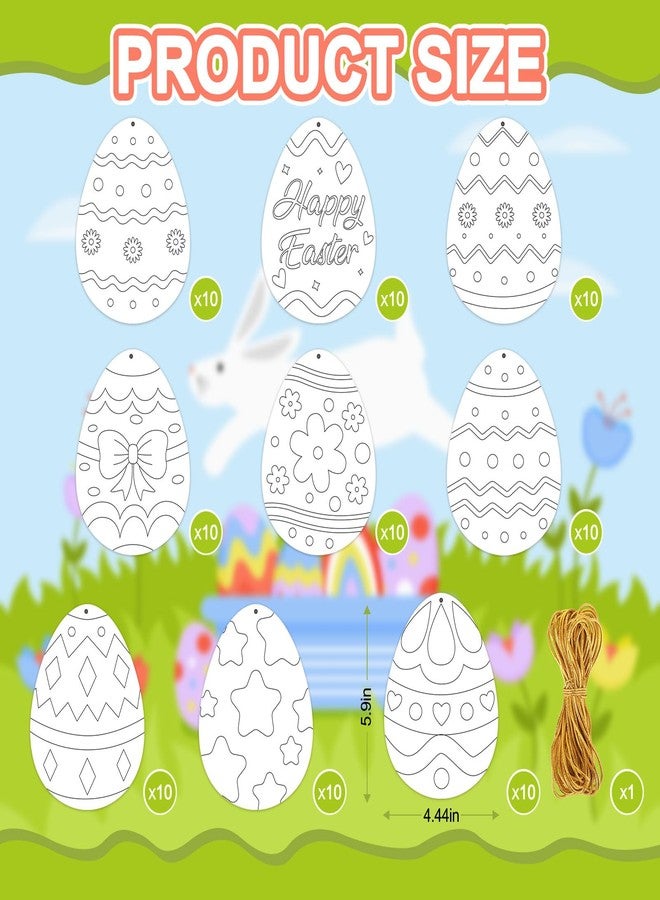 Hedeey 90 Pcs Easter Paper Egg Crafts, Color Your Own Egg Crafts, Easter DIY Crafts for Kids Party Activity Classroom Decor. (Eggs) - Image 2