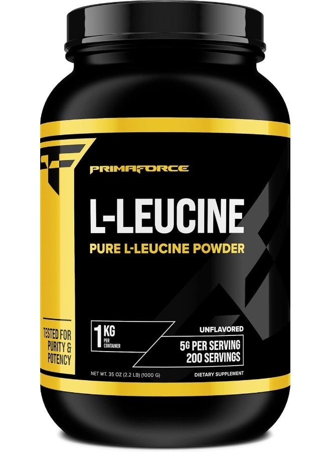 Primaforce مسحوق L-Leucine النقي 1 كجم (2.2 رطل) - خالي من الكائنات المعدلة وراثيًا، خالي من الجلوتين، 200 حصة - Image 1