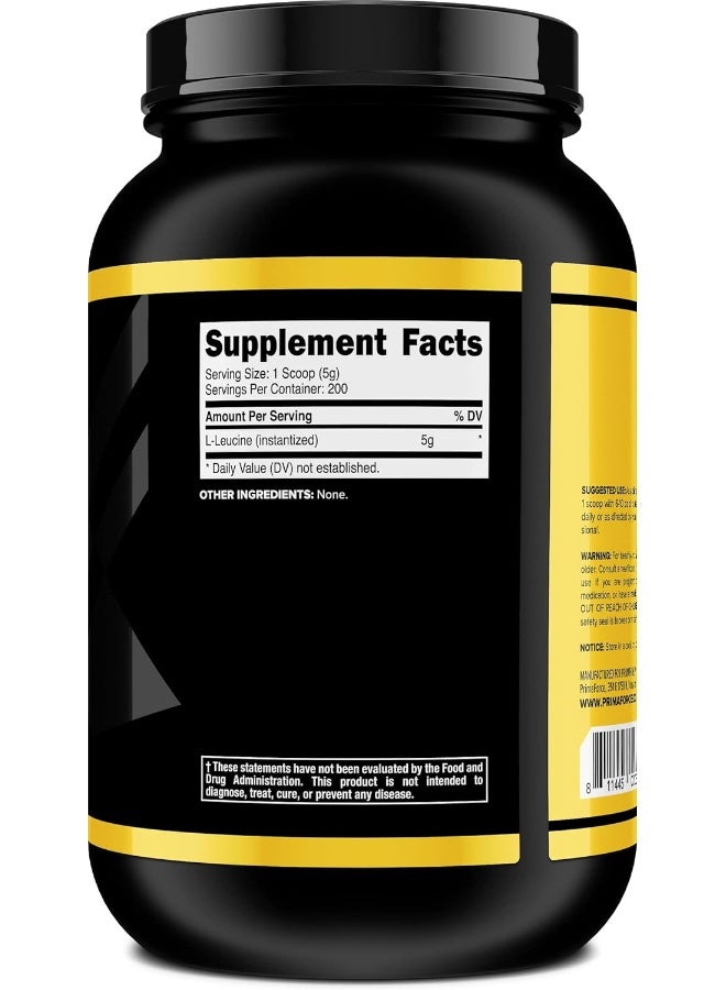 Primaforce مسحوق L-Leucine النقي 1 كجم (2.2 رطل) - خالي من الكائنات المعدلة وراثيًا، خالي من الجلوتين، 200 حصة - Image 4
