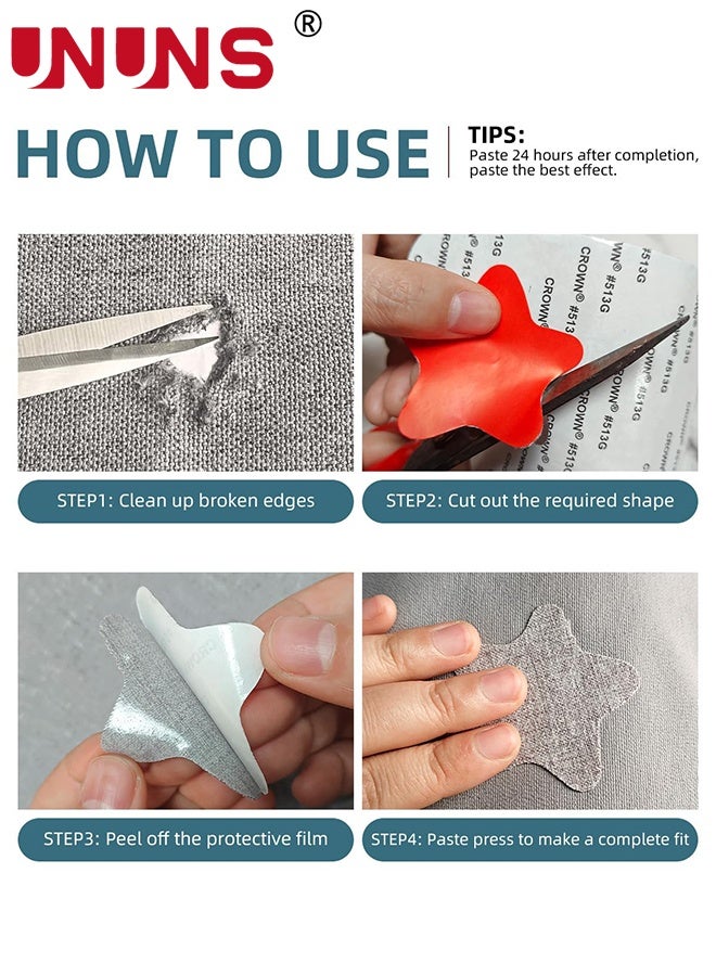 UNUNS Sofa Repair Patch,Fabric Repair Patches,Linen Repair Tape Self-Adhesive Fabric Patches Durable,DIY Large Linen Tape for Sofa,Couches,Furniture, Chair,Clothing,43*200cm,Mid-Grey - Image 3