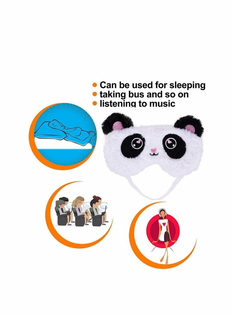 Cute Panda Sleeping Mask, Soft Fluffy Plush Blindfold Funny Novelty Animal Sleep Mask Eye Cover Eyeshade for Kids Girls Boys Women Men Night Nap Travel Meditation  - Image 5