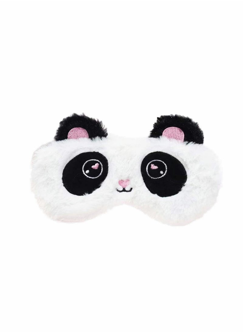 Cute Panda Sleeping Mask, Soft Fluffy Plush Blindfold Funny Novelty Animal Sleep Mask Eye Cover Eyeshade for Kids Girls Boys Women Men Night Nap Travel Meditation  - Image 1