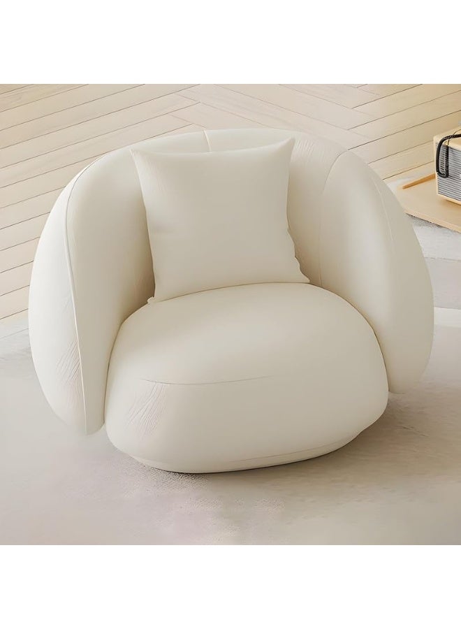 Zayn comforts Modern Curved Faux Leather Sofa in White