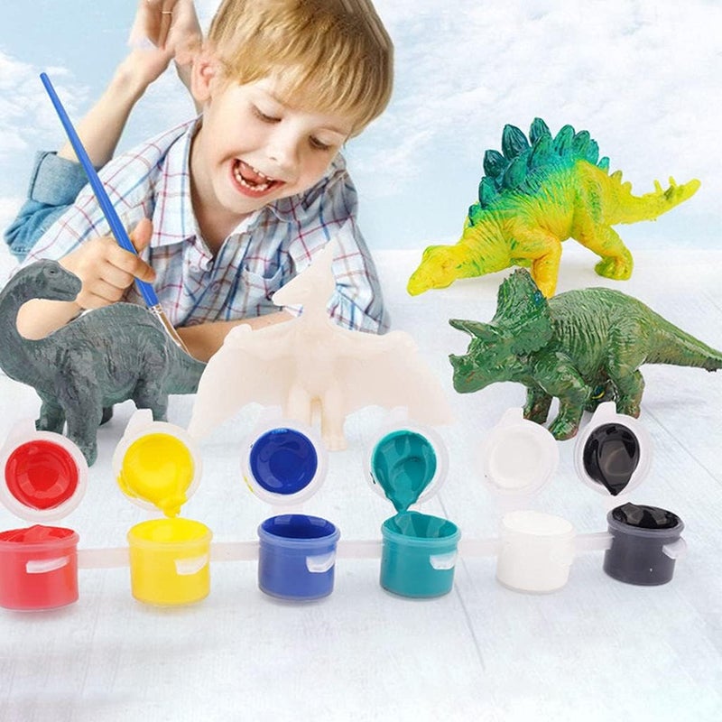 klarako Dinosuar Toys for Kids Painting Kit, Miniature Dinosaur Kit, Dinosaur Arts and Crafts for Kids, Painting Dinosaur with Water Color Paint and Brushes - Image 5
