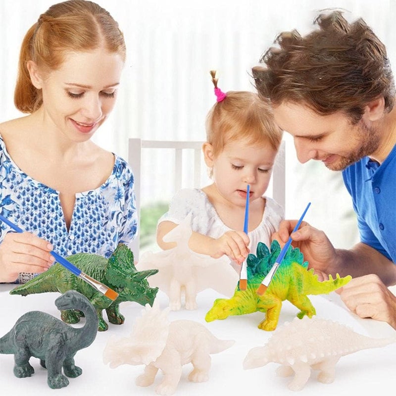 klarako Dinosuar Toys for Kids Painting Kit, Miniature Dinosaur Kit, Dinosaur Arts and Crafts for Kids, Painting Dinosaur with Water Color Paint and Brushes - Image 2