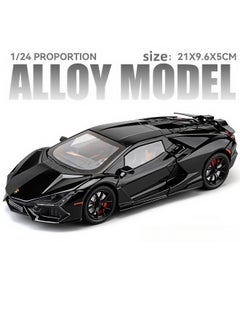 HEROCKX 1:24 Alloy Diecast Car Model for Lamborghini Revuelto Toy Car, Pull Back Vehicles Model Cars Toy for Kids 3 to 12 Years Old Gift Adult Collection Car Model with Light & Sound (black)  - Image 1