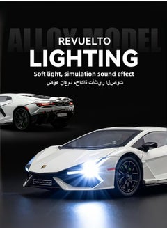 HEROCKX 1:24 Alloy Diecast Car Model for Lamborghini Revuelto Toy Car, Pull Back Vehicles Model Cars Toy for Kids 3 to 12 Years Old Gift Adult Collection Car Model with Light & Sound (black)  - Image 2