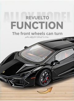 HEROCKX 1:24 Alloy Diecast Car Model for Lamborghini Revuelto Toy Car, Pull Back Vehicles Model Cars Toy for Kids 3 to 12 Years Old Gift Adult Collection Car Model with Light & Sound (black)  - Image 3