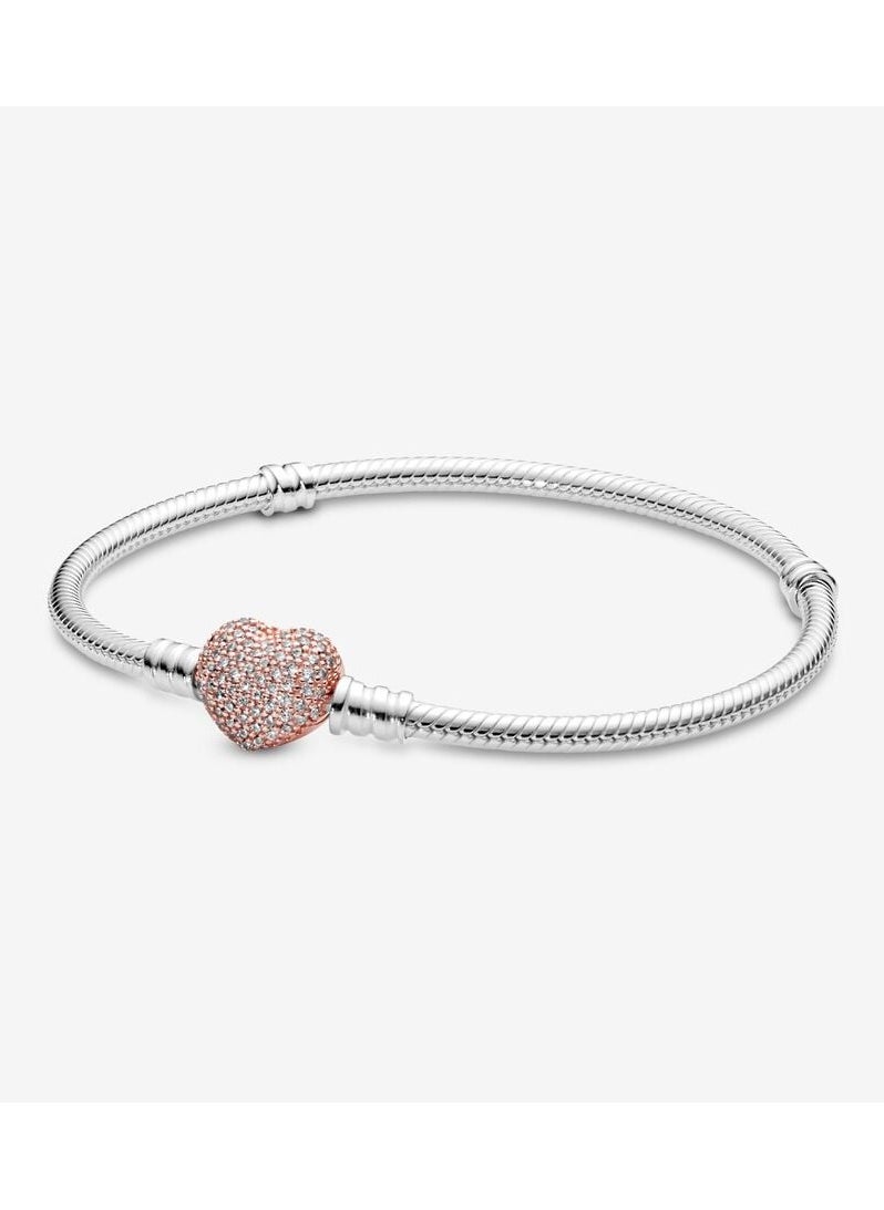 Jewelry Moments Pave Heart Clasp Snake Chain Cubic Zirconia Bracelet in Rose - pzsku/ZDC904B77ACD0ED42DA8FZ/45/1741032402/9a752b1c-6fe4-4efc-b573-e0f4e43beb7b