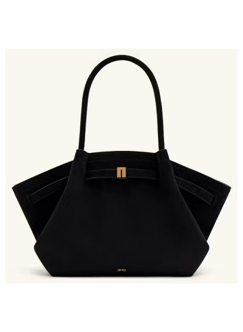 PEI Hana Medium Faux Suede Tote Black