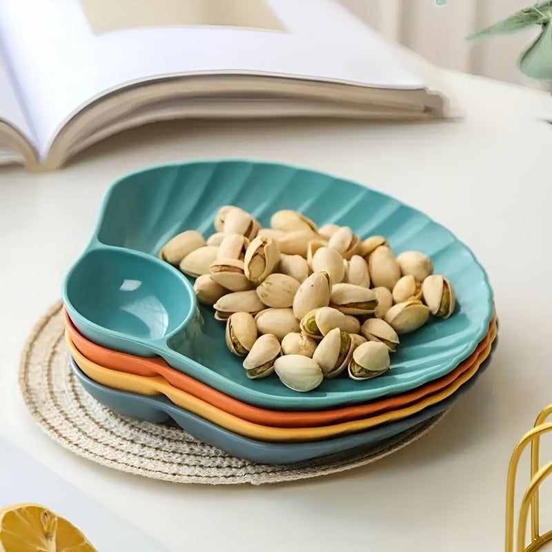 Amillee Seashell Wheat Straw Party Plate, Seashell Dessert Plate for Mermaid Party Under Sea Themed Event - Ideal for Salad, Dessert, Snacks, Pasta, Restaurant & Cafeteria Plates (Pack of 6, Green) - Image 4