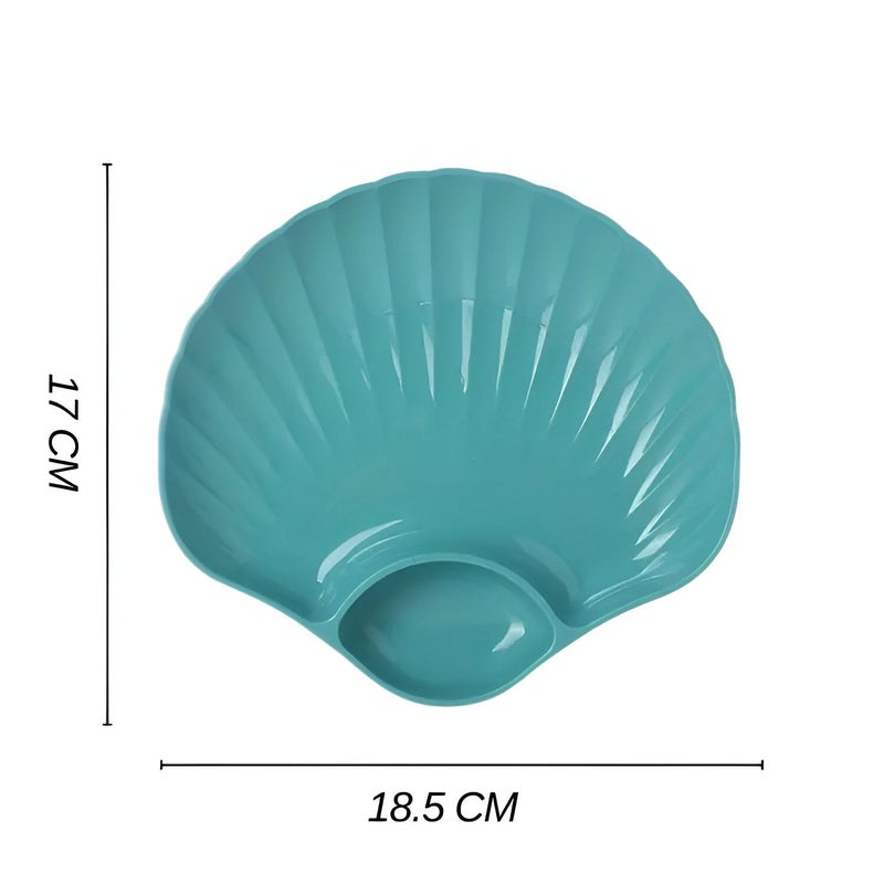 Amillee Seashell Wheat Straw Party Plate, Seashell Dessert Plate for Mermaid Party Under Sea Themed Event - Ideal for Salad, Dessert, Snacks, Pasta, Restaurant & Cafeteria Plates (Pack of 6, Green) - Image 2