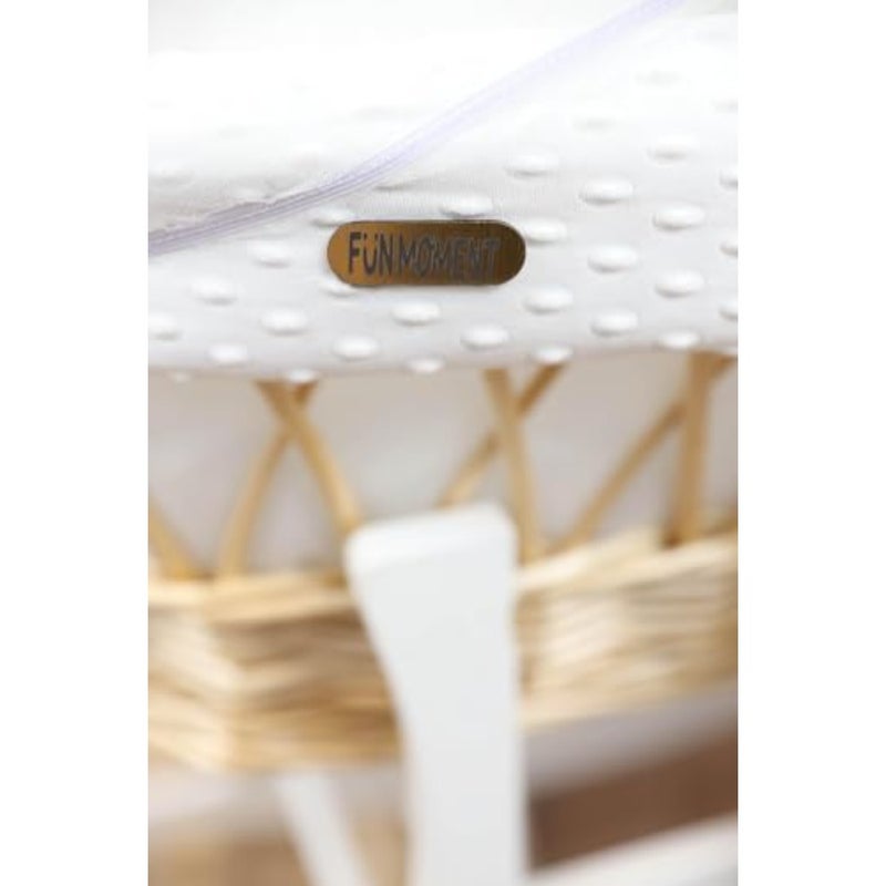 Moses Basket Sugar Baby Bed with Side Wooden Rocking Stand - Image 4