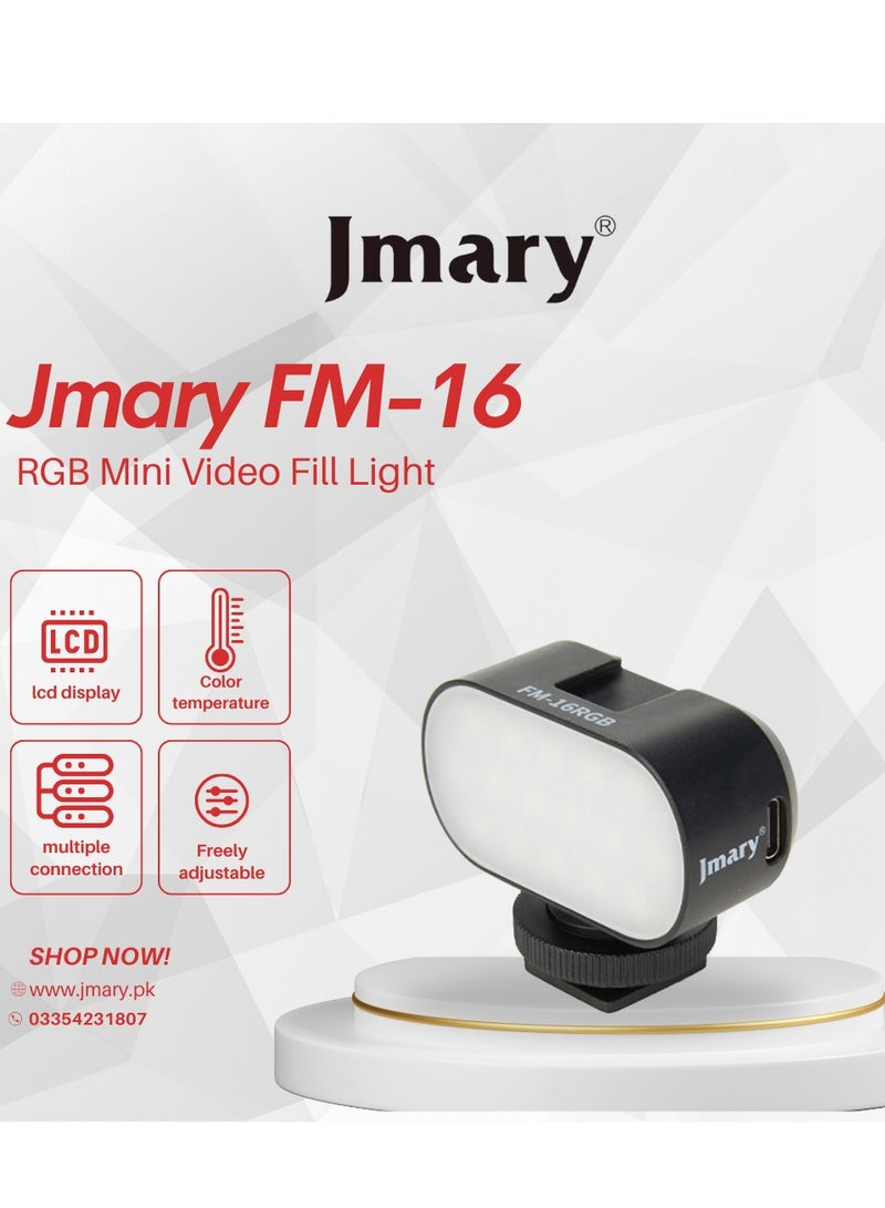 Jmary Jmary FM-16 RGB Mini Video Fill Light - Image 1