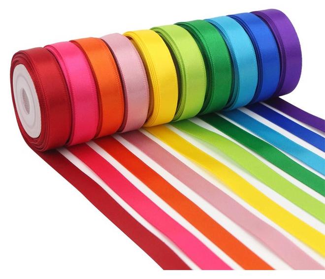 Zeemey 10pcs Rainbow Satin Ribbon, 3/8" x 25 Yards Each - Perfect for Gift Wrapping, Birthday & Wedding Decorations, Invitations & Crafts - Image 1