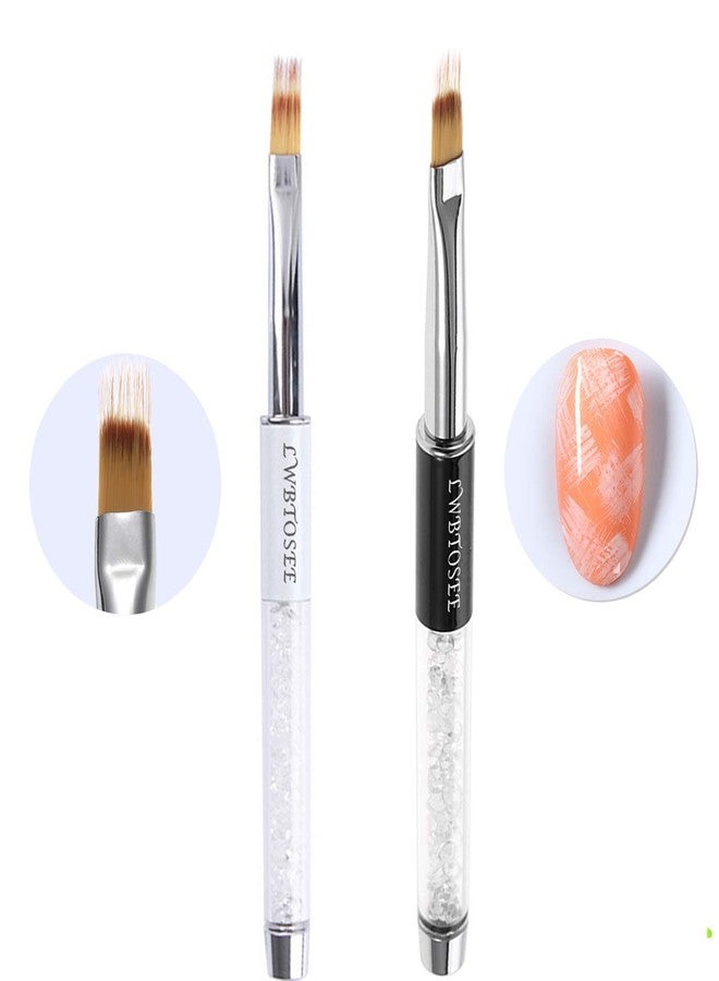 LWBTOSEE 5PCS Nail Ombre Brush Set for Gradient Colors, Rhinestones & Acrylic Drawing - Ideal for UV Gel Polish & Crystal Nail Art - Image 4