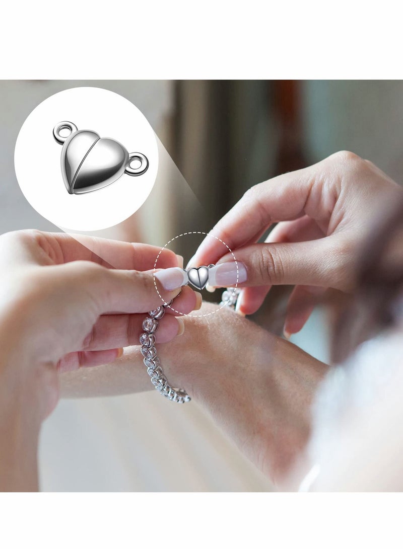 Excefore Heart Shaped Magnetic Clasps for Jewelry Making 48 Pcs Gold Silver Breakaway Clasp Converter Bracelet Necklace DIY Accessories - Image 3