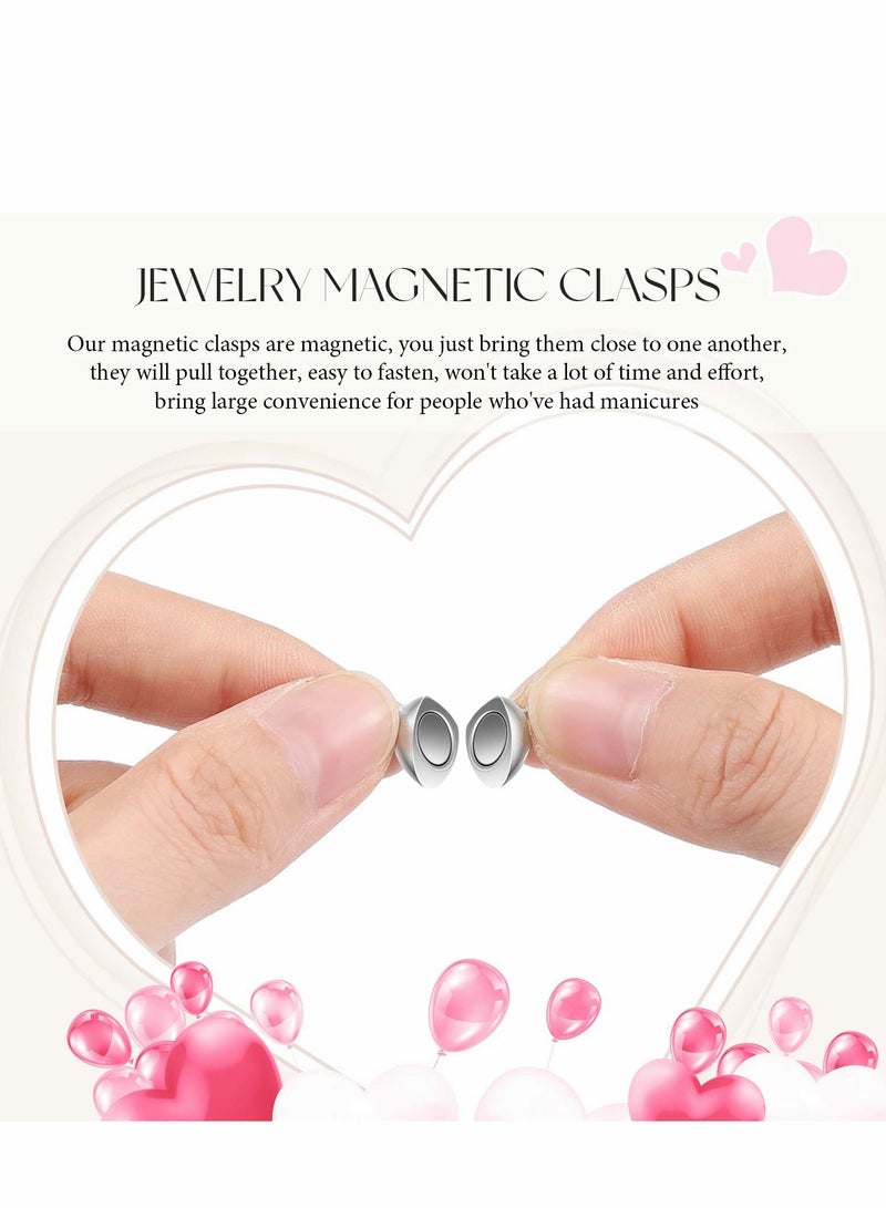 Excefore Heart Shaped Magnetic Clasps for Jewelry Making 48 Pcs Gold Silver Breakaway Clasp Converter Bracelet Necklace DIY Accessories - Image 5