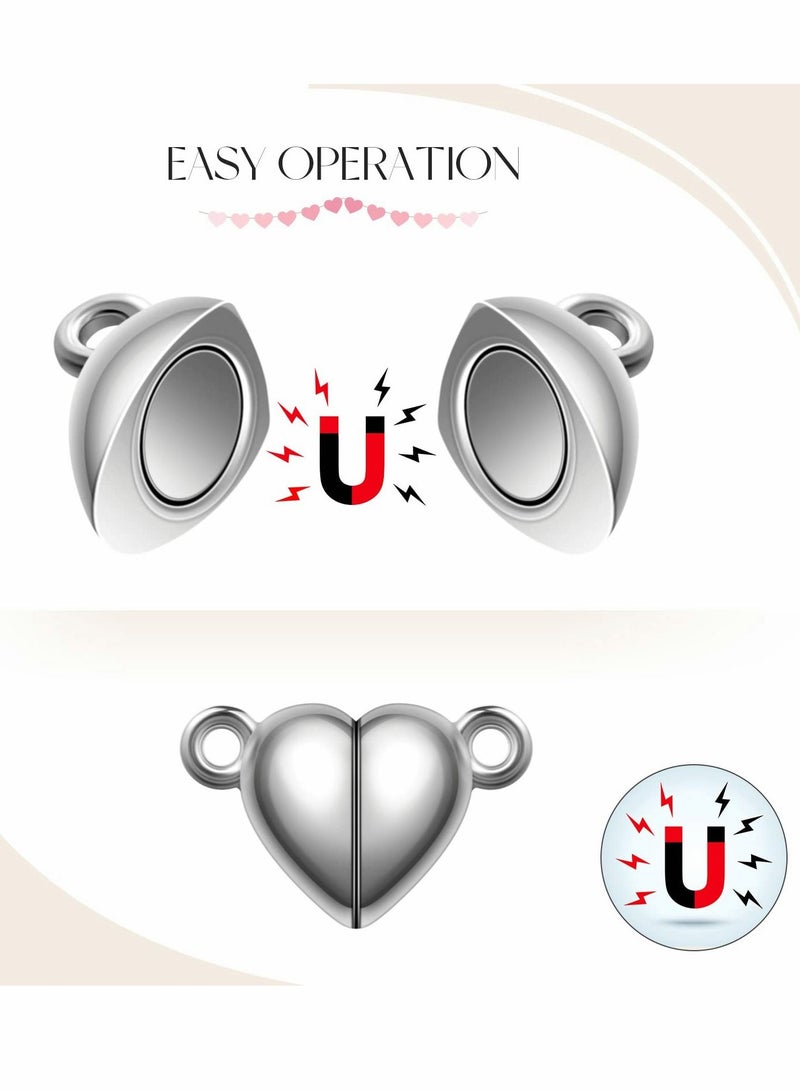 Excefore Heart Shaped Magnetic Clasps for Jewelry Making 48 Pcs Gold Silver Breakaway Clasp Converter Bracelet Necklace DIY Accessories - Image 4