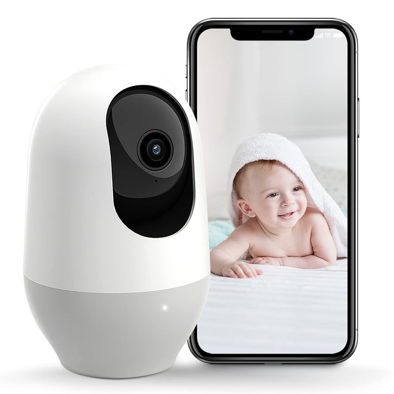 nooie Baby Monitor WiFi Smartphone 2K Baby Monitor with Night Vision Baby Camera Indoor 360degree Motion Tracking Works with Alexa TwoWay Audio Motion Sound DetectionSD Card or Cloud