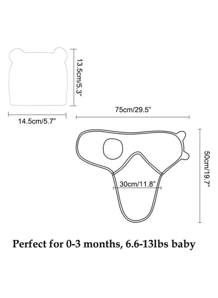 Mr. Penda 3PCS Baby Swaddle Sleep Sack with Hat Set for 0-3 Months Soft Cotton Newborn Wearable Swaddle Wrap for Girls Boys (Cloud Bottle Giraffe) - Image 2