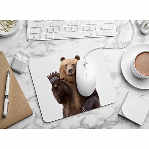 Pehede Mouse pad with Anti-Slip Rubber Base, Easy Gliding,Computer Mouse Mat for Computers, Laptop, Gaming, Office & Home, 7.9 * 9.5 in,Brown Bear Welcomes Waves A Paw - Image 4