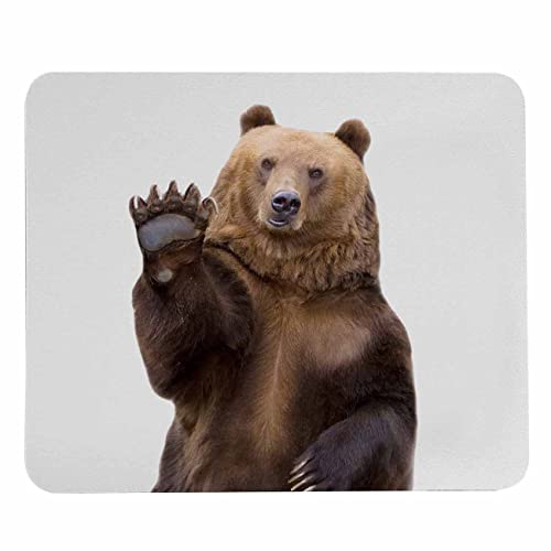 Pehede Mouse pad with Anti-Slip Rubber Base, Easy Gliding,Computer Mouse Mat for Computers, Laptop, Gaming, Office & Home, 7.9 * 9.5 in,Brown Bear Welcomes Waves A Paw - Image 1
