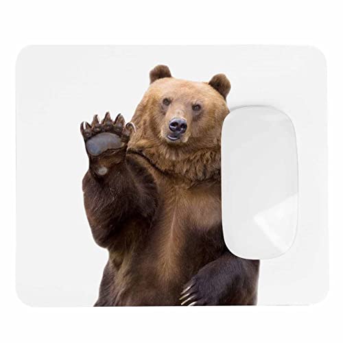 Pehede Mouse pad with Anti-Slip Rubber Base, Easy Gliding,Computer Mouse Mat for Computers, Laptop, Gaming, Office & Home, 7.9 * 9.5 in,Brown Bear Welcomes Waves A Paw - Image 2