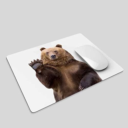 Pehede Mouse pad with Anti-Slip Rubber Base, Easy Gliding,Computer Mouse Mat for Computers, Laptop, Gaming, Office & Home, 7.9 * 9.5 in,Brown Bear Welcomes Waves A Paw - Image 3