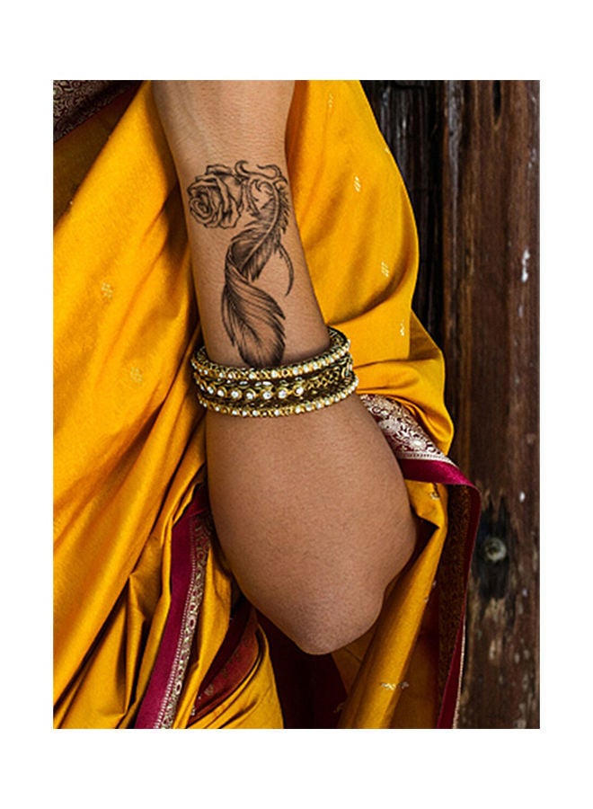 NIBEMINENT 2-Piece Feather Pattern Waterproof Temporary Tattoo Sticker Set - Image 2