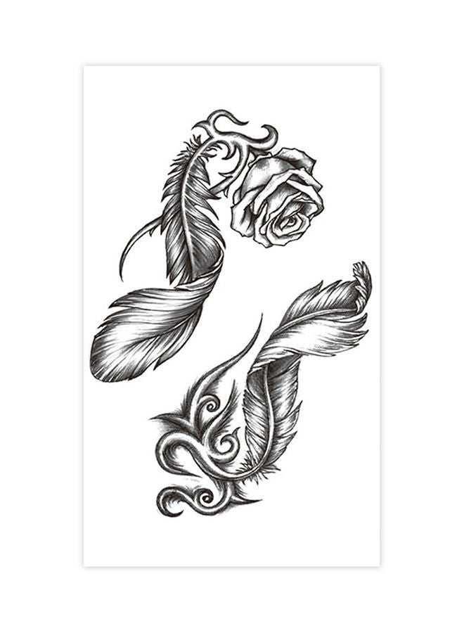 NIBEMINENT 2-Piece Feather Pattern Waterproof Temporary Tattoo Sticker Set - Image 1