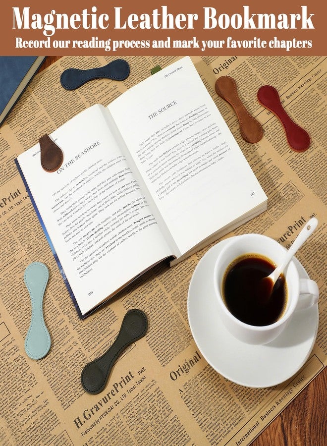 AojSup 12 Pcs Leather Magnet Book Marks, Magnetic Bookmarks Vintage Magnetic Page Clips Reading Supplies Gift for Book Lovers Reading Men Women Teachers Students, 12 Colors, Books Accessories - Image 5