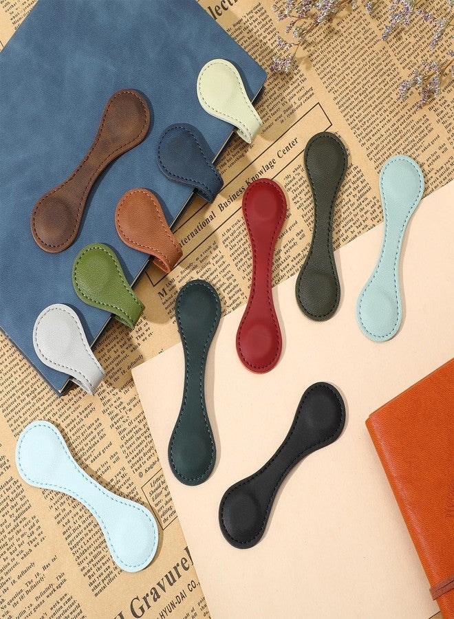 AojSup 12 Pcs Leather Magnet Book Marks, Magnetic Bookmarks Vintage Magnetic Page Clips Reading Supplies Gift for Book Lovers Reading Men Women Teachers Students, 12 Colors, Books Accessories - Image 4